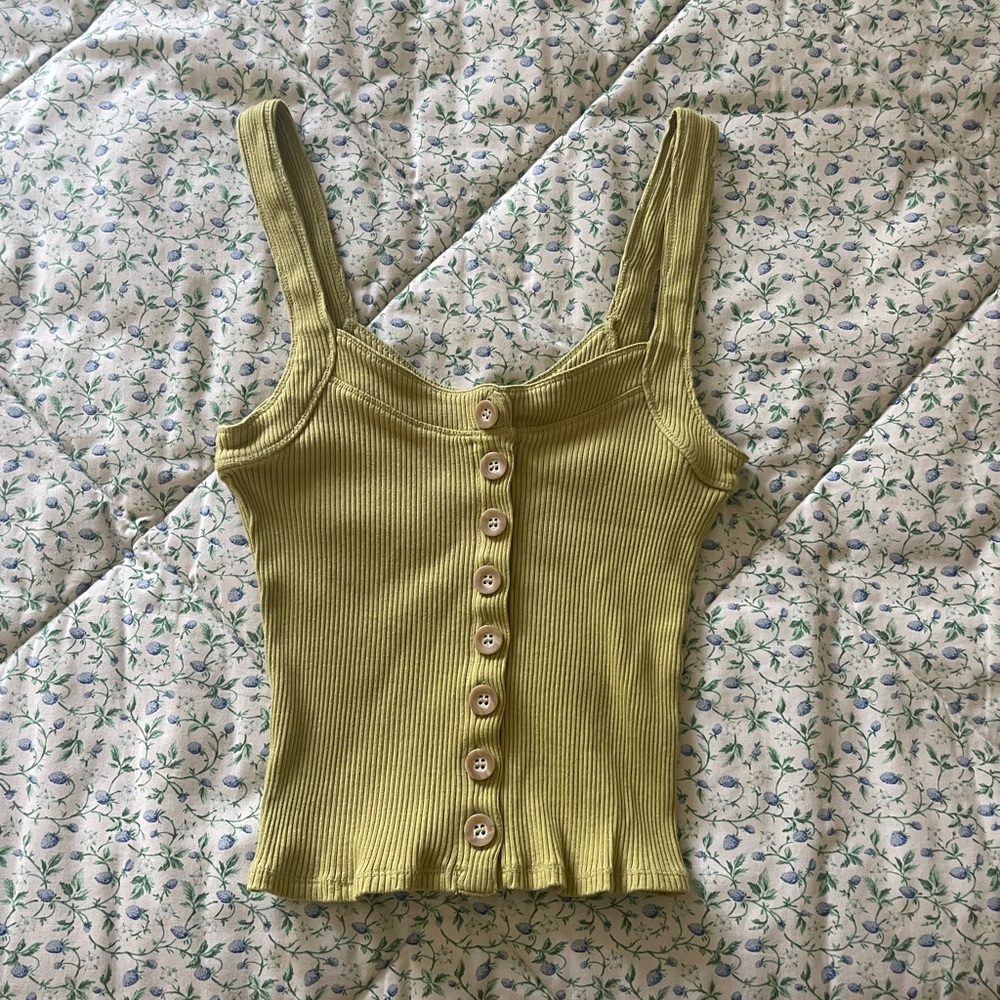Free People Green Tank Top